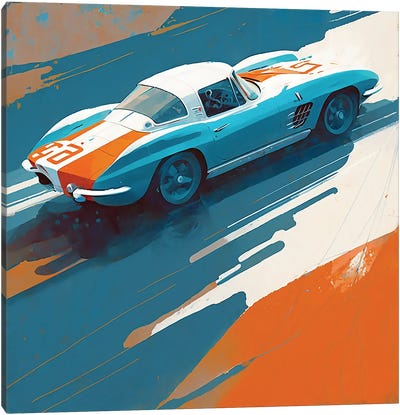 Racing Vett Canvas Art Print - David Loblaw