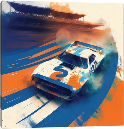 Retro Racing Canvas Art Print - David Loblaw