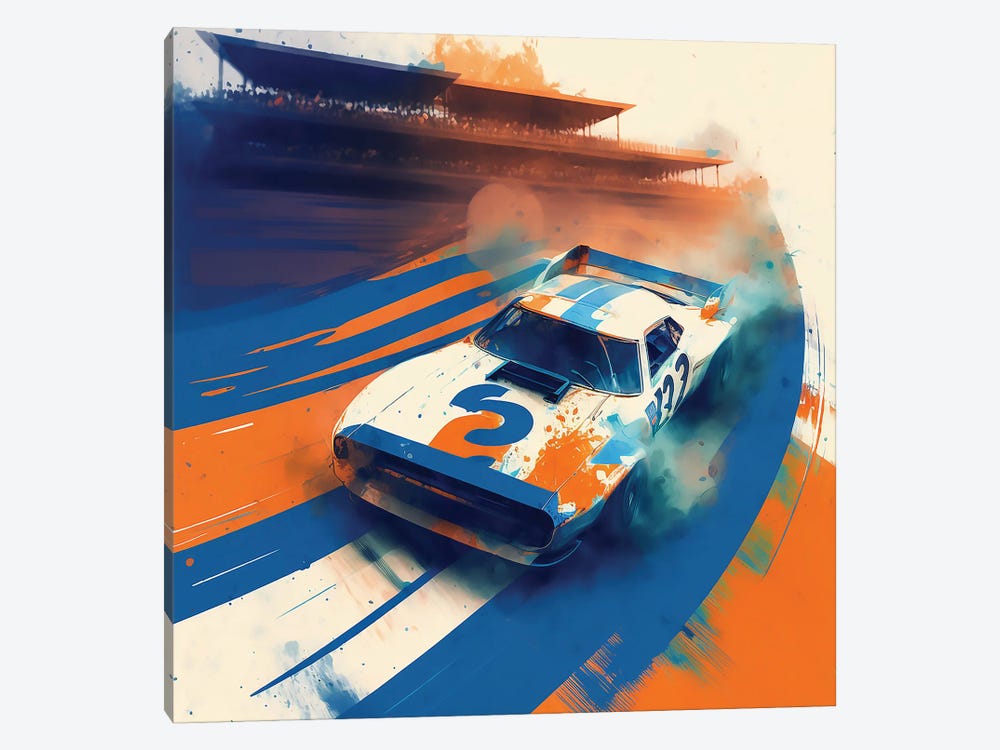 Retro Racing by David Loblaw 1-piece Art Print