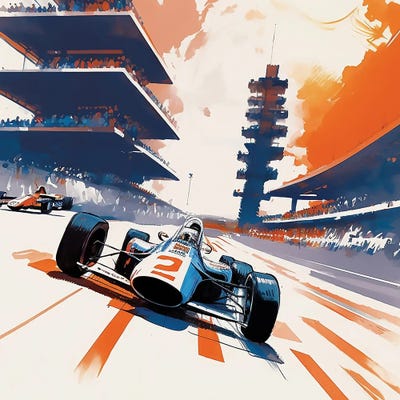 Indy Racer by David Loblaw framed canvas print