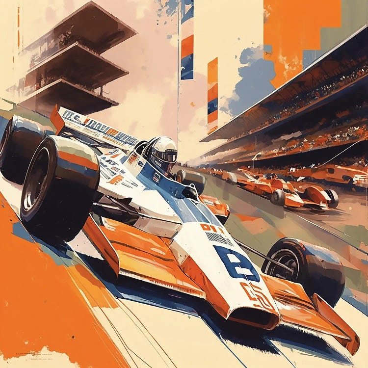 Retro Indy Racer by David Loblaw wall art