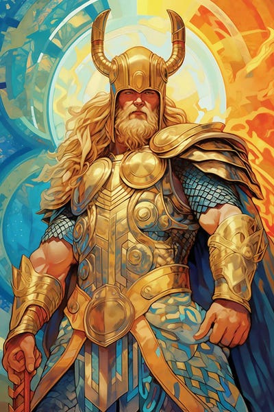 Thunder God by David Loblaw framed canvas print