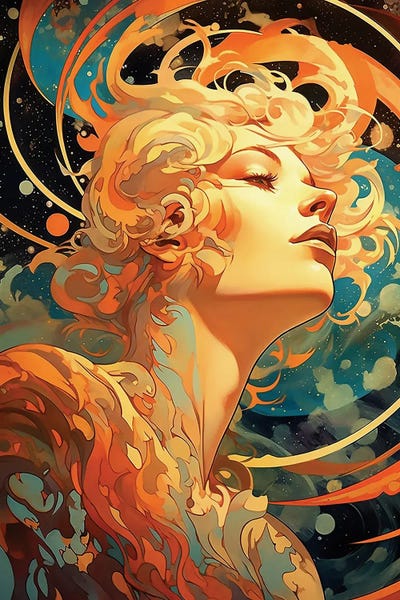 Beauty In Nouveau by David Loblaw framed canvas print