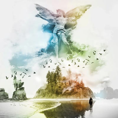 Angel In The Mist by David Loblaw framed canvas print