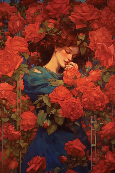 Beauty In A Bed Of Roses by David Loblaw canvas print