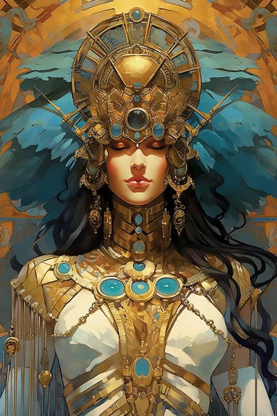 Eguptian Goddess by David Loblaw framed canvas print