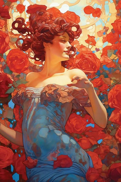 Rose's Garden by David Loblaw framed canvas print