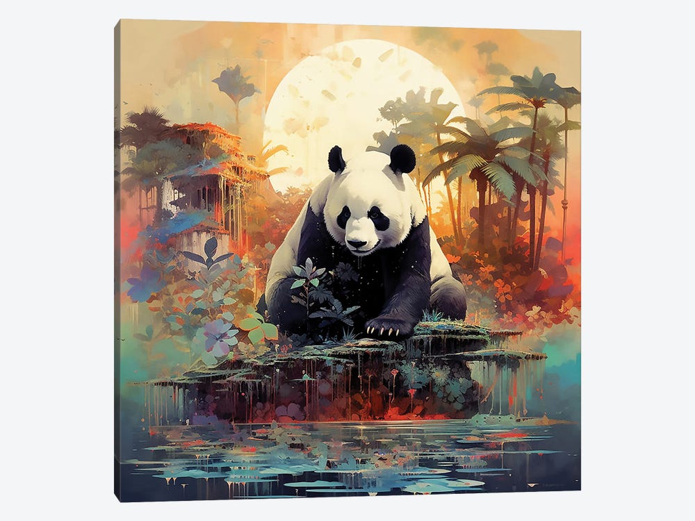 Panda Sunrise by David Loblaw 1-piece Canvas Art Print