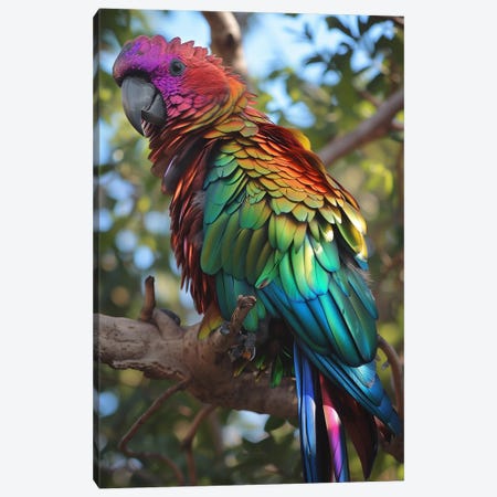 Chrome Parrot Canvas Print #DLB240} by David Loblaw Canvas Print