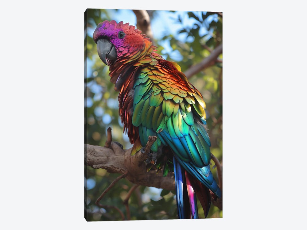 Chrome Parrot by David Loblaw 1-piece Canvas Wall Art