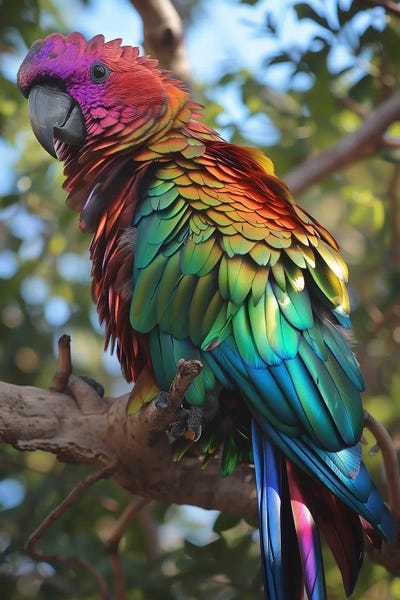 Parrots: Chrome Parrot by David Loblaw