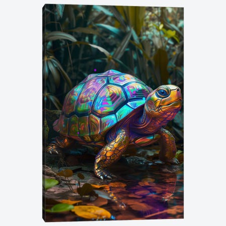 Metallic Turtle Canvas Print #DLB242} by David Loblaw Canvas Art Print
