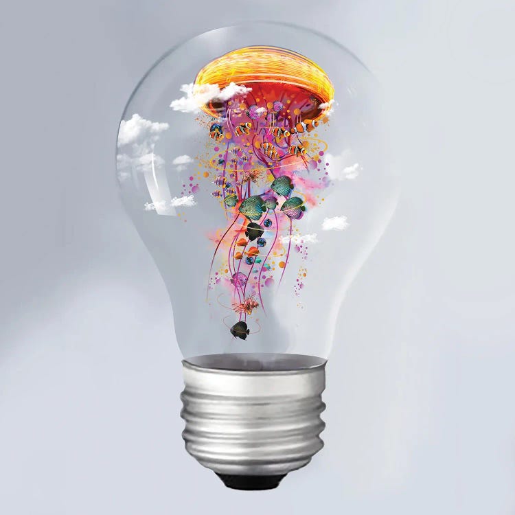 Electric Jellyfish In A Lightbulb