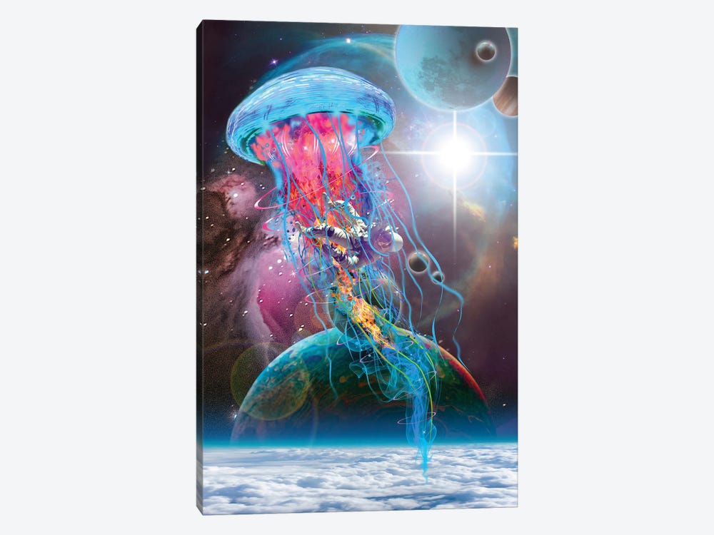 Lectric Jellyfish Space Monster by David Loblaw 1-piece Canvas Wall Art