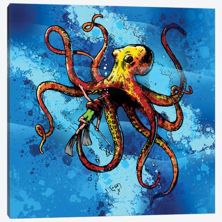 Octopus From The Deep Canvas Print #DLB42} by David Loblaw Canvas Print