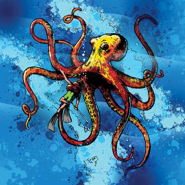 Kids Ocean Life Art: Octopus From The Deep by David Loblaw
