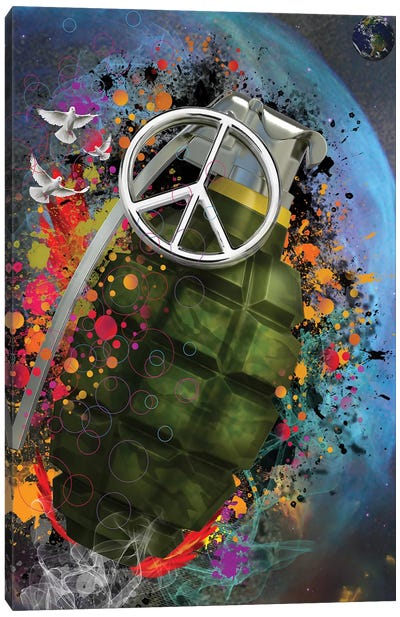 Peace Grenade Canvas Art Print - Peace Sign Art