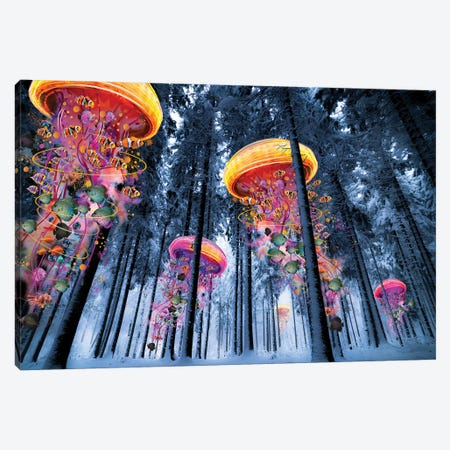 Forest Of Electric Jellyfish Winter Canvas Print #DLB4} by David Loblaw Art Print