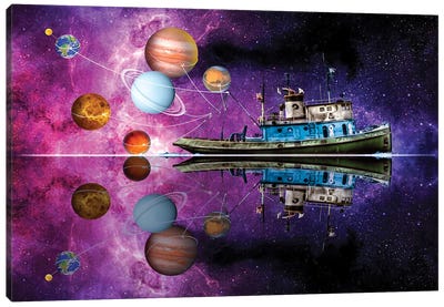 Planetary Pull Canvas Art Print - Solar System Art