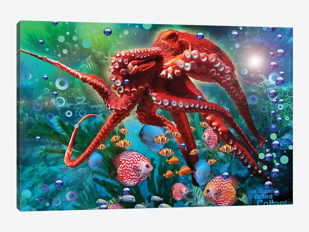 Red Octopus by David Loblaw 1-piece Art Print