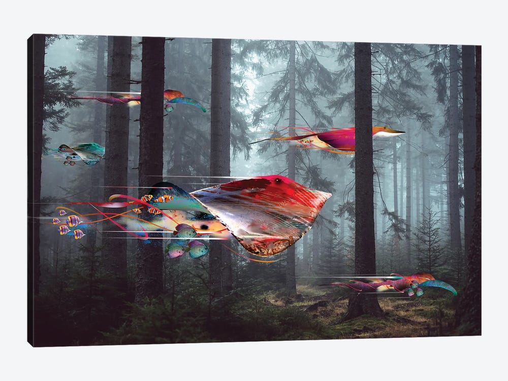 Electric Stingray Forest by David Loblaw 1-piece Canvas Artwork