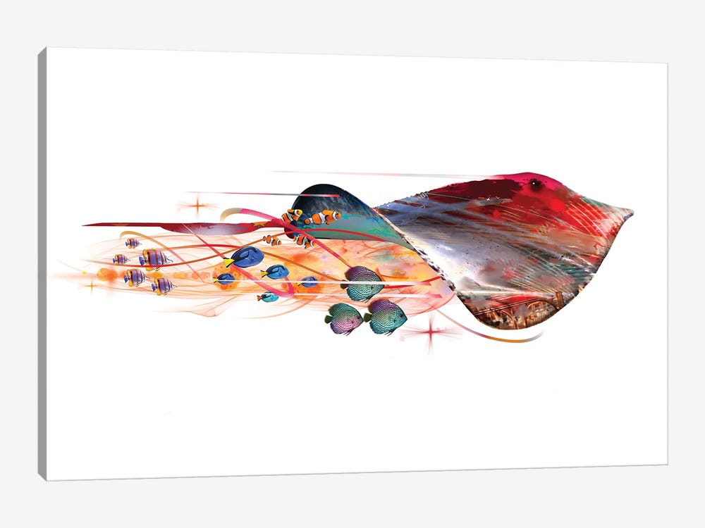 Colorful Stingray by David Loblaw 1-piece Canvas Print
