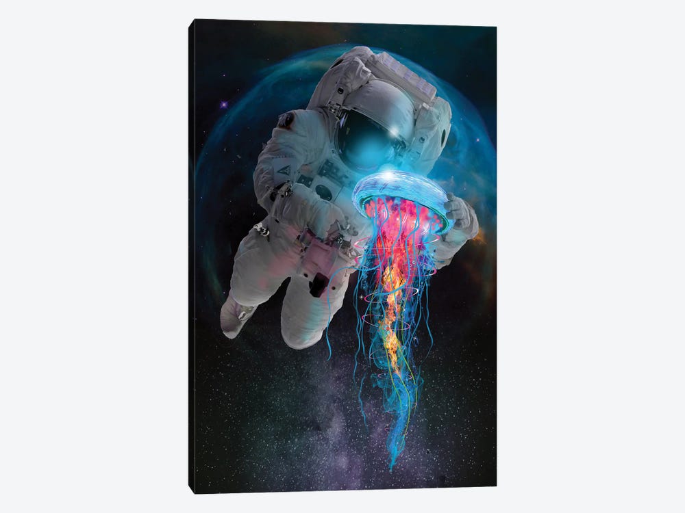 Space Jellyfish by David Loblaw 1-piece Canvas Art Print
