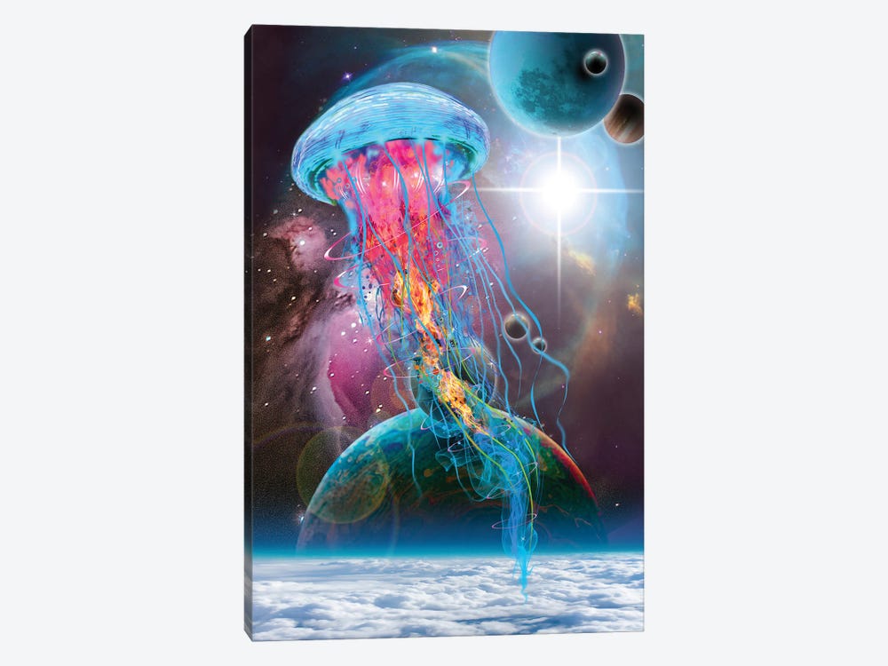 Space Jellyfish In Orbit by David Loblaw 1-piece Canvas Art