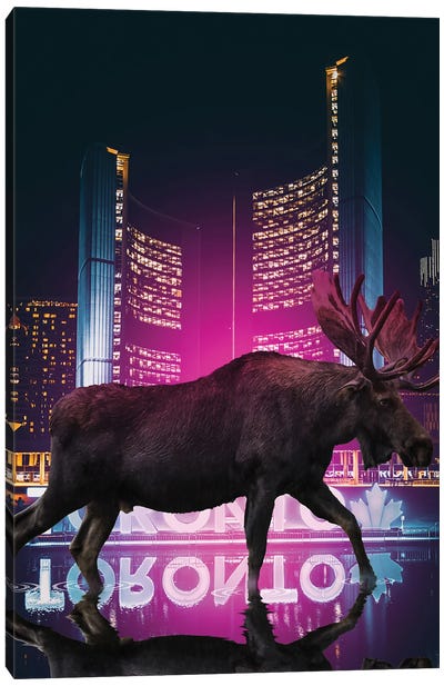 The Moose Is Loose Canvas Art Print - Toronto Art