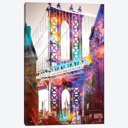 Time Travel At The Brooklyn Bridge Canvas Print #DLB91} by David Loblaw Canvas Wall Art