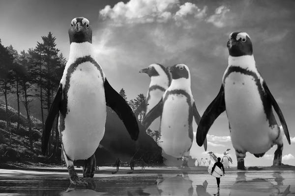 Kids Sports Art: Walk Of The Penguins by David Loblaw