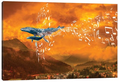 Whale Music In The Mountains Canvas Art Print - David Loblaw
