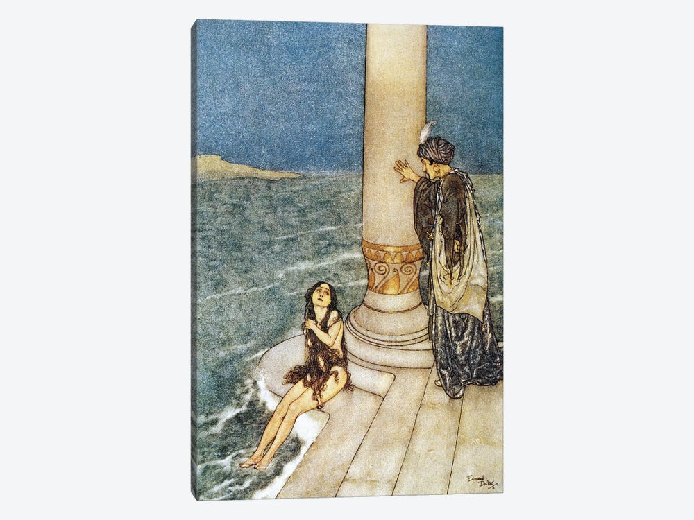 Little Mermaid: Just In front Of Her Stood The Handsome Young Prince by Edmund Dulac 1-piece Art Print