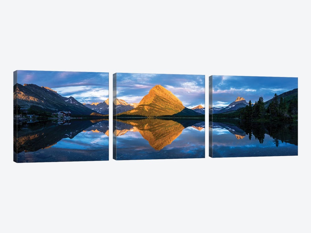 Swiftcurrent Lake Panorama by Dustin LeFevre 3-piece Canvas Artwork