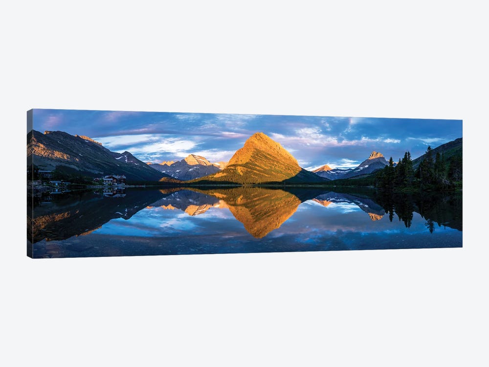 Swiftcurrent Lake Panorama by Dustin LeFevre 1-piece Canvas Wall Art
