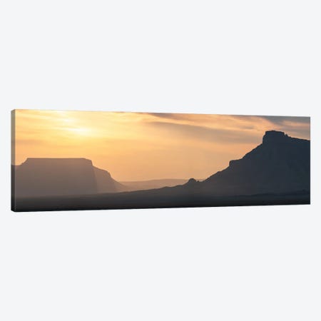 Factory Butte Sunset Panorama Canvas Print #DLF212} by Dustin LeFevre Art Print