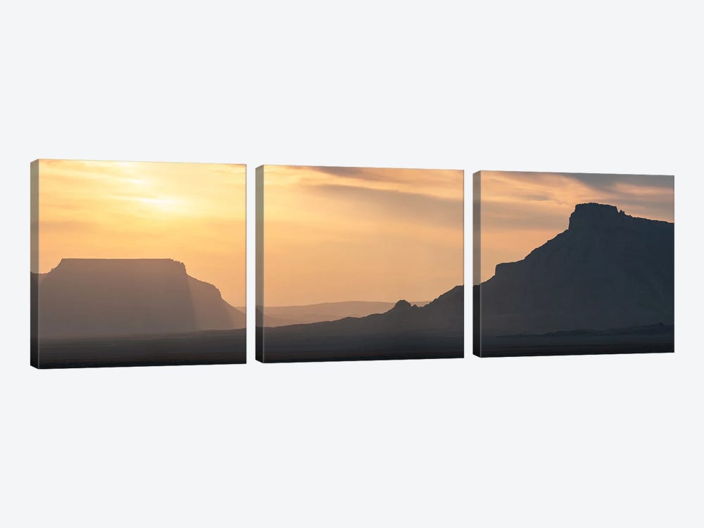 Factory Butte Sunset Panorama by Dustin LeFevre 3-piece Art Print