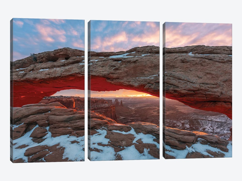 Mesa Arch Sunrise by Dustin LeFevre 3-piece Canvas Wall Art