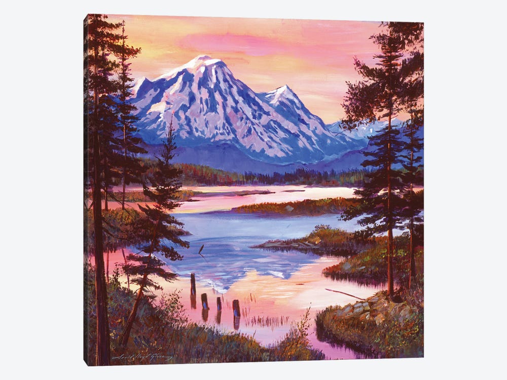 Mountain Lakeshore At First Light by David Lloyd Glover 1-piece Canvas Wall Art