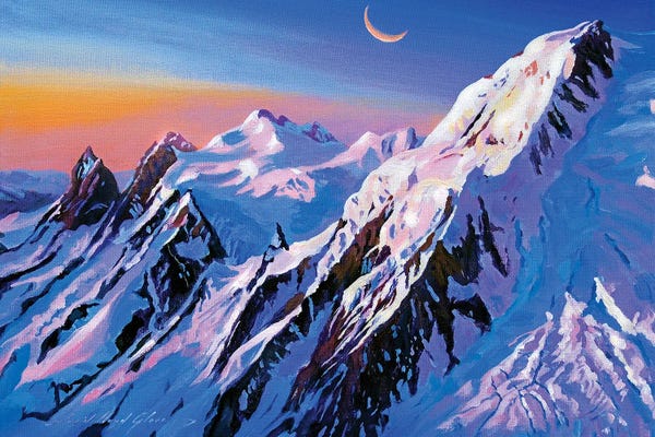 Snowy Mountains: Mountain Moon by David Lloyd Glover
