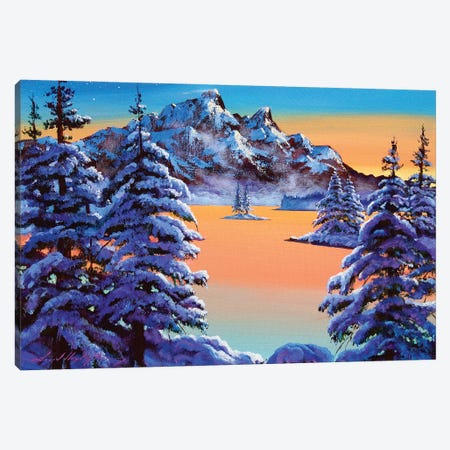 Mountain Sunset Ice Canvas Print #DLG115} by David Lloyd Glover Canvas Artwork