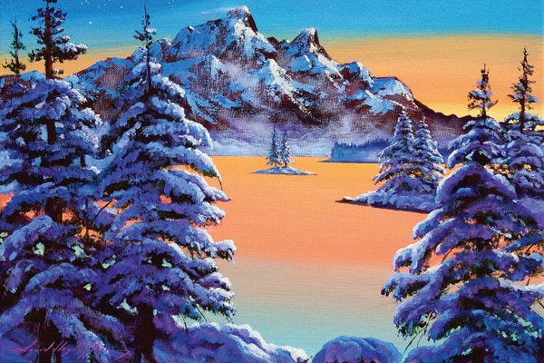 David Lloyd Glover: Mountain Sunset Ice by David Lloyd Glover