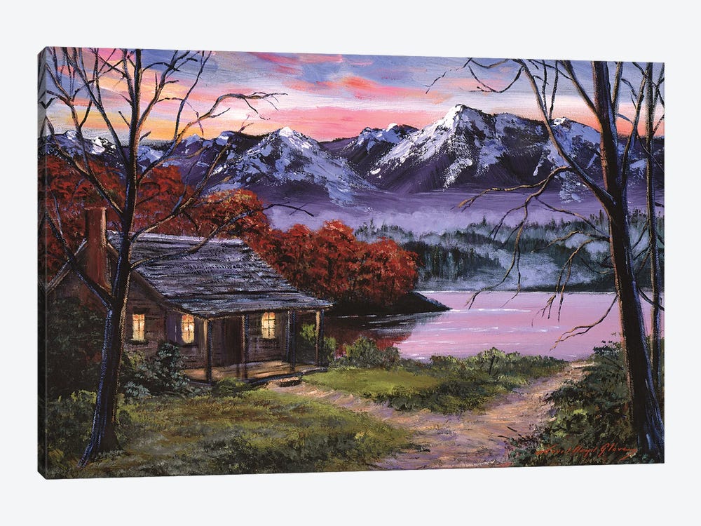 My Lake Cabin by David Lloyd Glover 1-piece Canvas Print