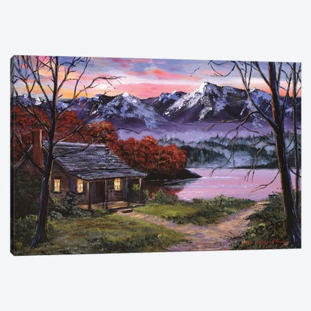 My Lake Cabin Canvas Print #DLG118} by David Lloyd Glover Canvas Print