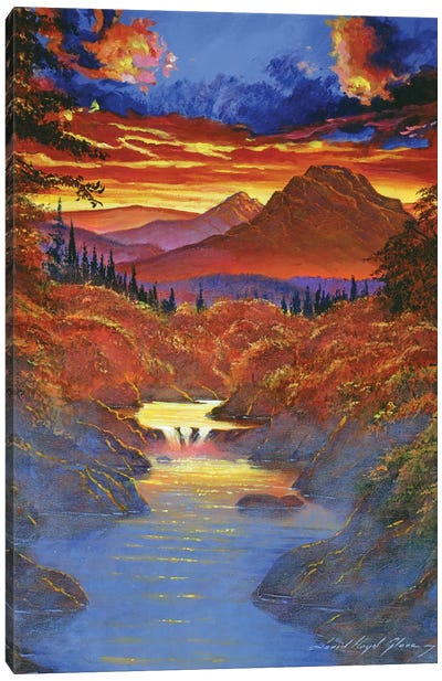 Sunset In The Valley Canvas Art Print - Valley Art