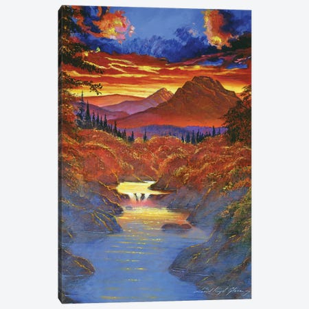 Sunset In The Valley Canvas Print #DLG11} by David Lloyd Glover Art Print