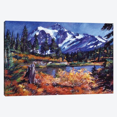 October Alpine Lake - Mount Shuksan Canvas Print #DLG124} by David Lloyd Glover Canvas Print