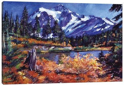 October Alpine Lake - Mount Shuksan Canvas Art Print - David Lloyd Glover