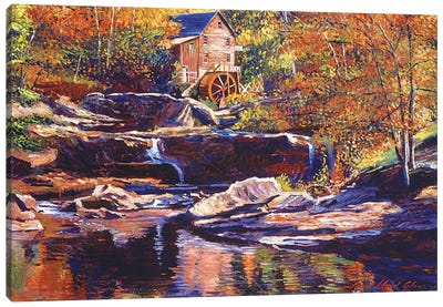 Old Stone Millhouse Canvas Art Print - Watermill & Windmill Art