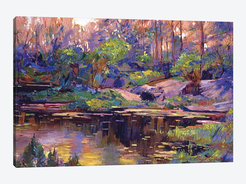 Pastel Lake At Dawn by David Lloyd Glover 1-piece Canvas Art